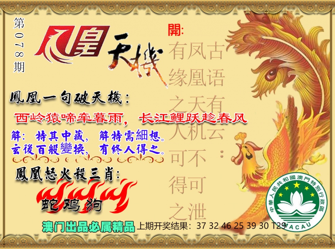 078期凤凰天机图[图]